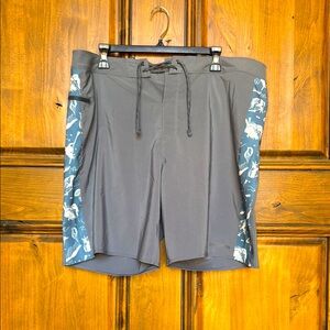 Patagonia Gray and Blue Board Shorts Performance Swimwear
